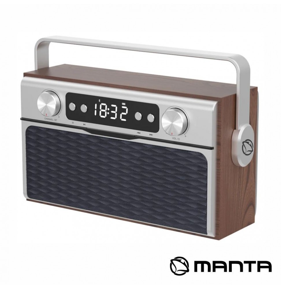 Rádio Portátil 20W Fm/Usb/Microsd/Aux/Bt  Manta - Voltagem.pt