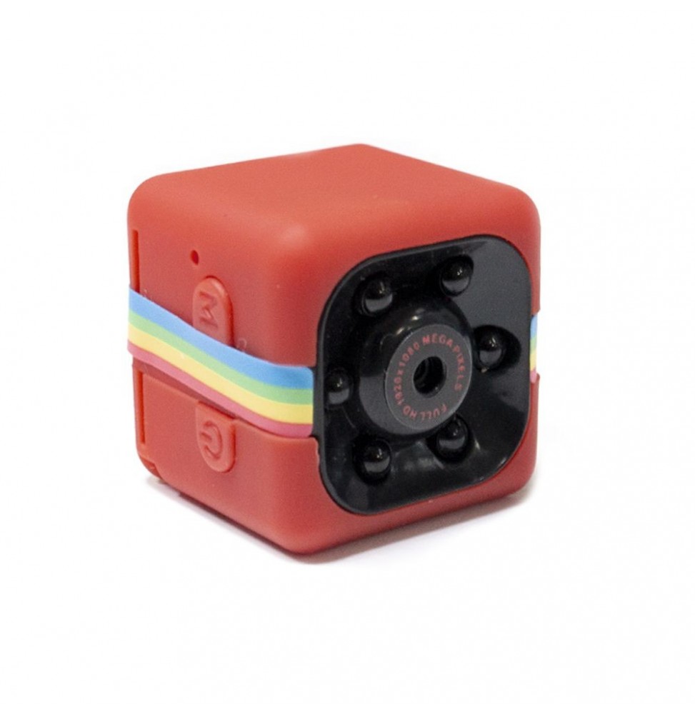 Câmara Vigilância Miniatura Com Áudio Bateria 1080P Vermelho - Voltagem.pt