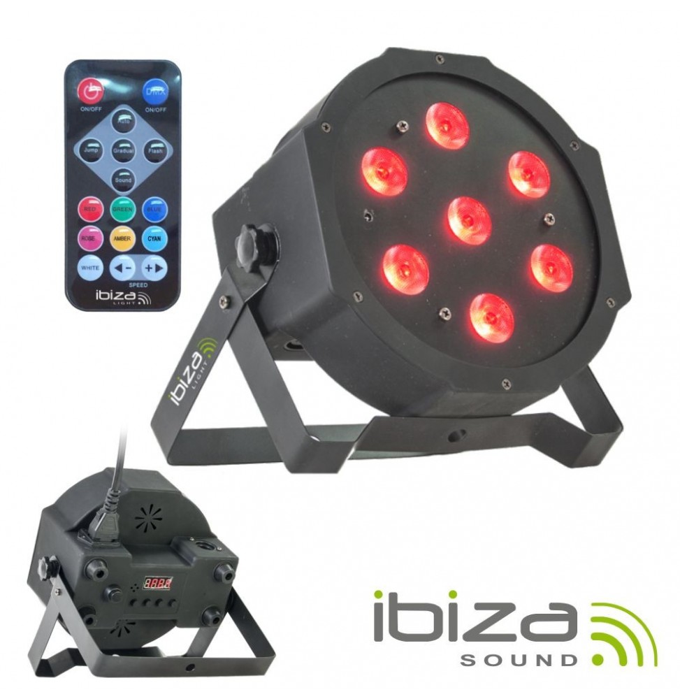 Projetor Luz Com 7 Leds Rgbw Dmx Comando  Ibiza - Voltagem.pt