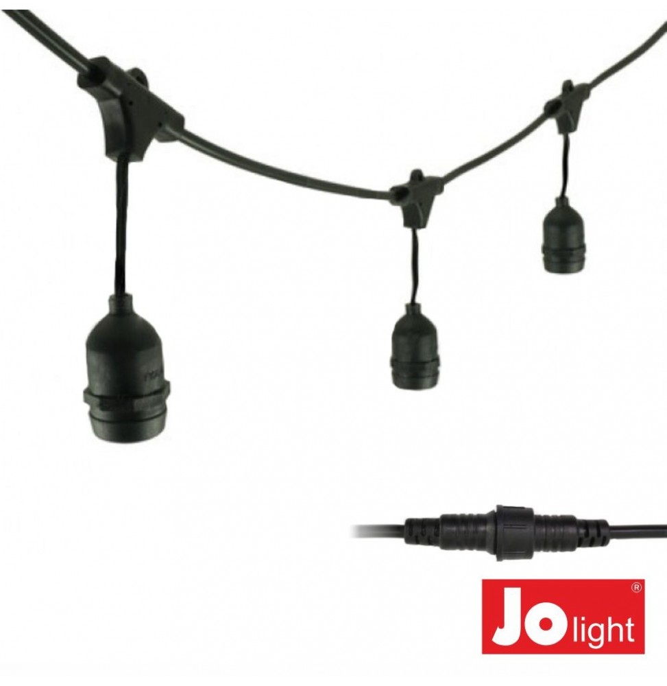 Corrente De Iluminação 10Mt Para Lâmpadas E27 Ip44  Jolight - Voltagem.pt