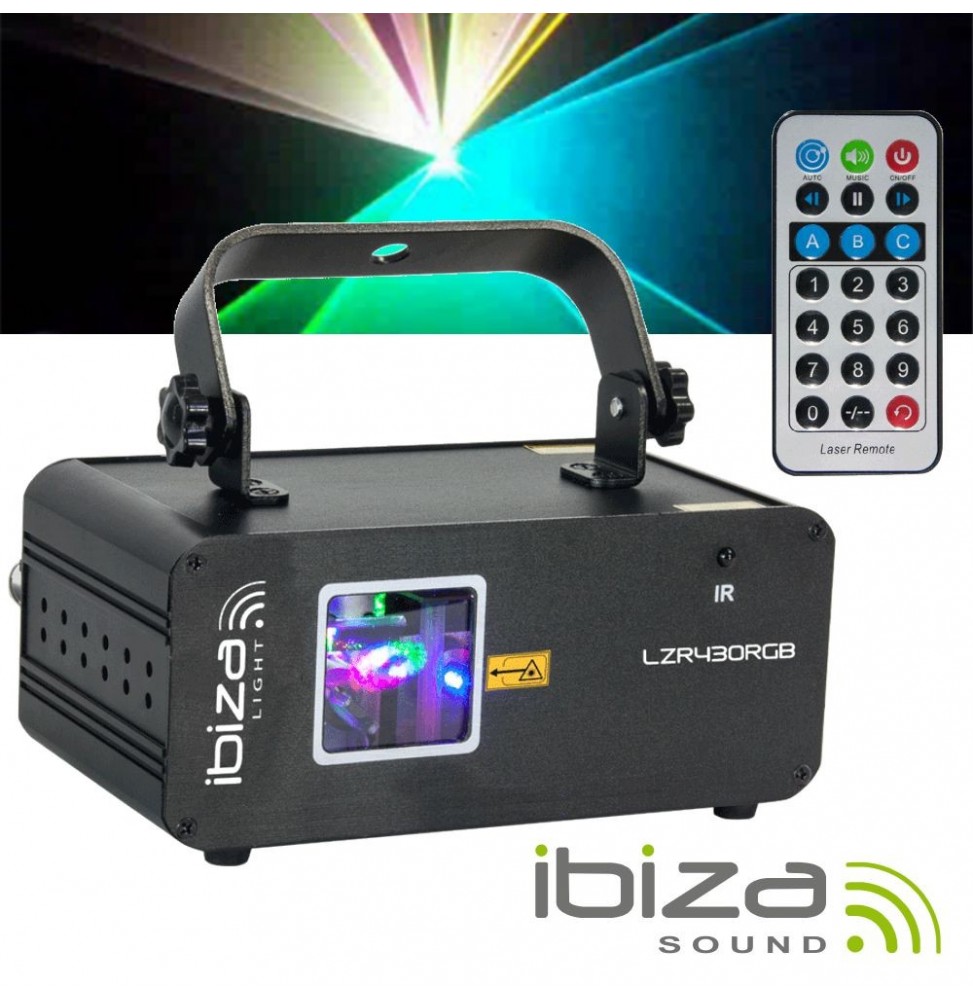 Laser Gráfico Vermelho/Azul/Verde Dmx 430Mw  Ibiza - Voltagem.pt