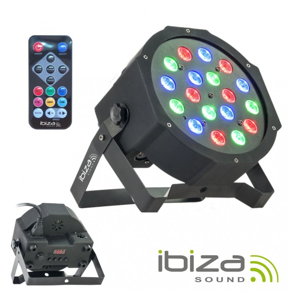 Projetor Luz Com 18 Leds Rgb Dmx Comando  Ibiza - Voltagem.pt
