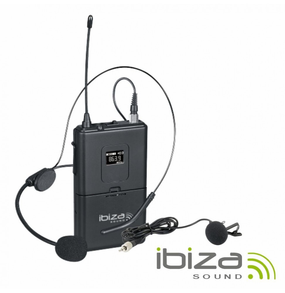 Microfones Headsetmaislapela Uhf Sem Fios 863.9Mhz  Ibiza - Voltagem.pt