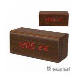 Relógio De Madeira Com Calendário E Temperatura  Velleman - Voltagem.pt