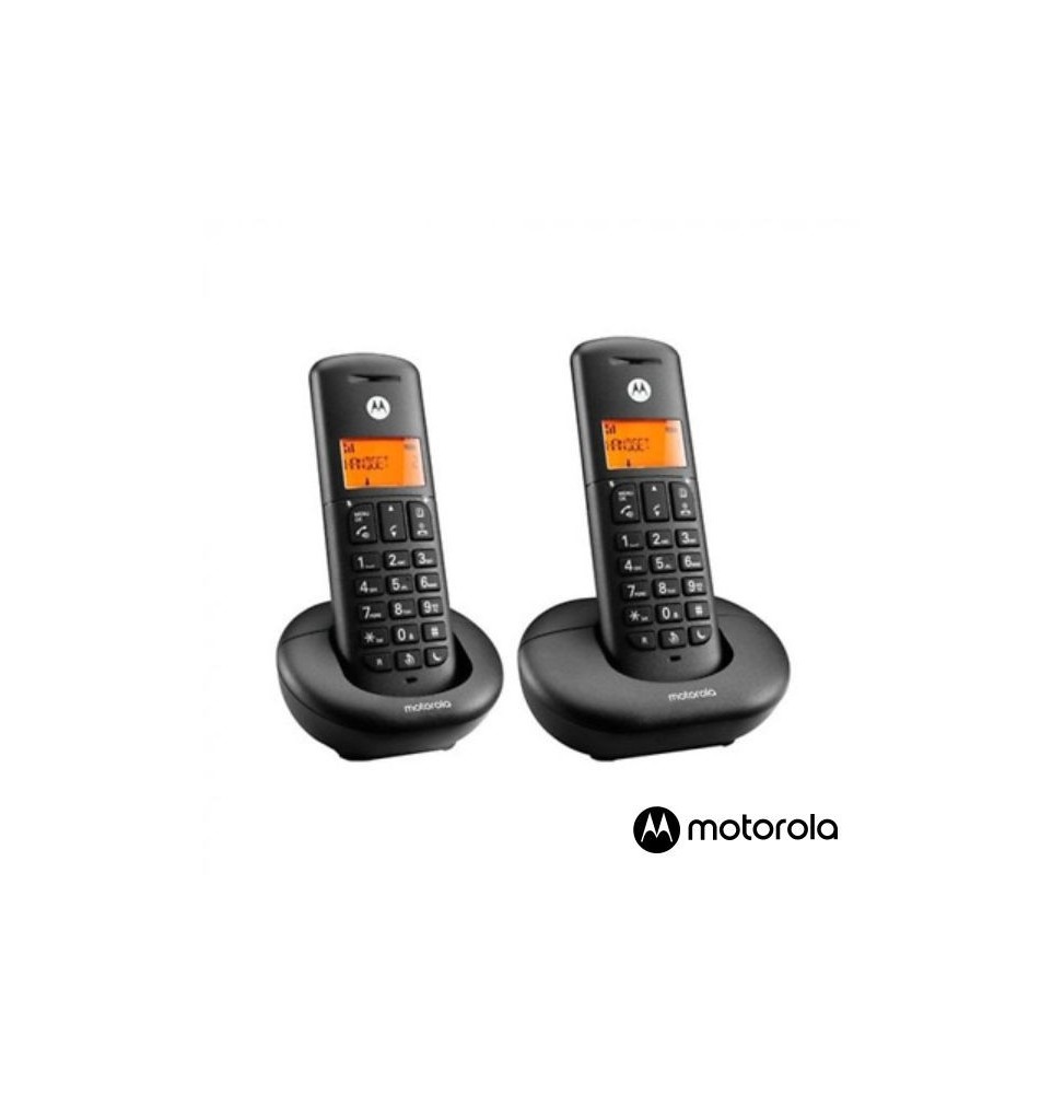 Telefone Digital Duplo Semfios Preto E202Bk  Motorola - Voltagem.pt