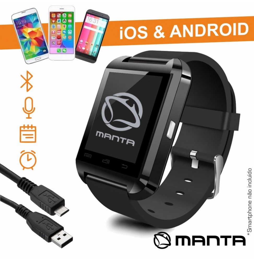 Smartwatch Multifunções 1.44 Com Sensorg  Manta - Voltagem.pt
