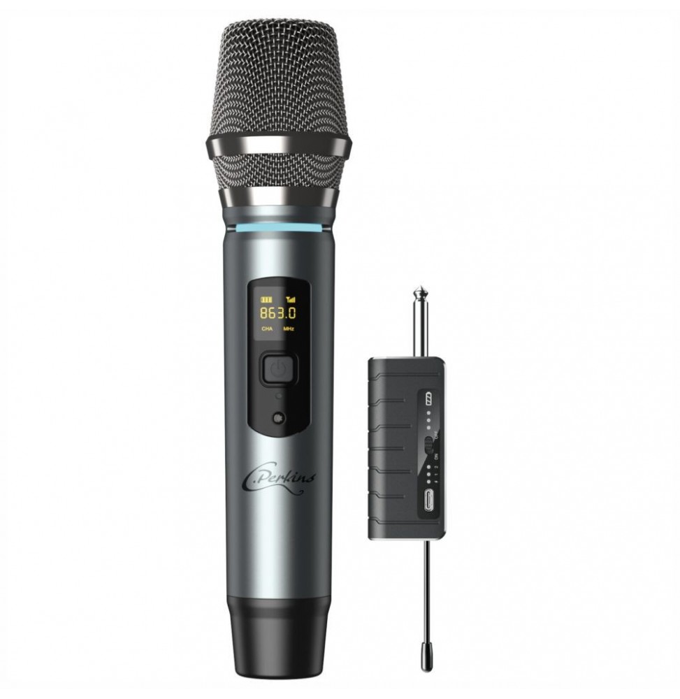 Microfone Sem Fios Uhf Com Receptor Jack 6.35Mm - Voltagem.pt