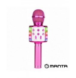 Microfone Sem Fios Com Coluna Bluetooth Rosa  Manta - Voltagem.pt