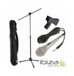 Microfone Dinâmico Com Cabo/Suporte/Bolsa/Grampo  Ibiza - Voltagem.pt