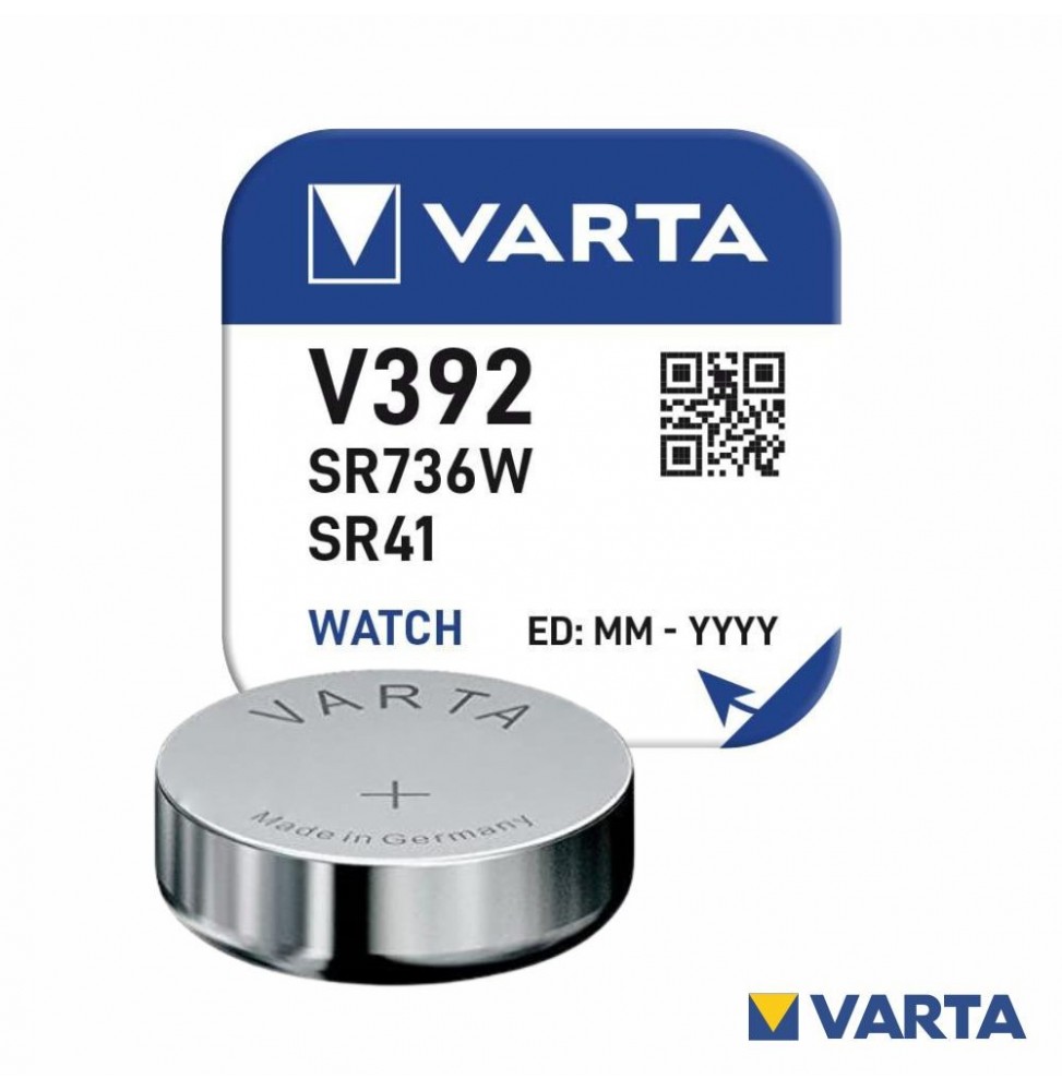 Pilha Óxido Prata Botão V392/Sr736W/Sr41 1.55V  Varta - Voltagem.pt