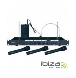 Central Microfone Sem Fios 4 Canais Vhf 201.1/207.5Mhz  Ibiza - Voltagem.pt