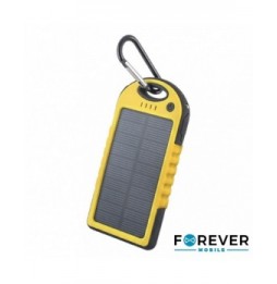 Powerbank 5000Ma Amarelo Com Painel Solar E 2 Usb - Voltagem.pt
