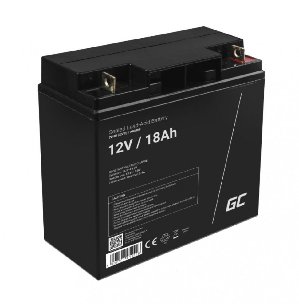 Bateria Gel 12V 18A  Green Cell - Voltagem.pt
