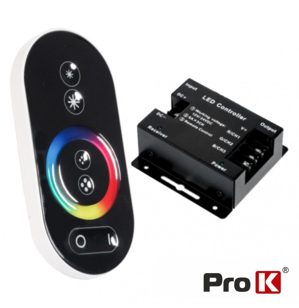 Controlador Para Fita Leds Rgb 12V Comcomando Touch  Prok - Voltagem.pt