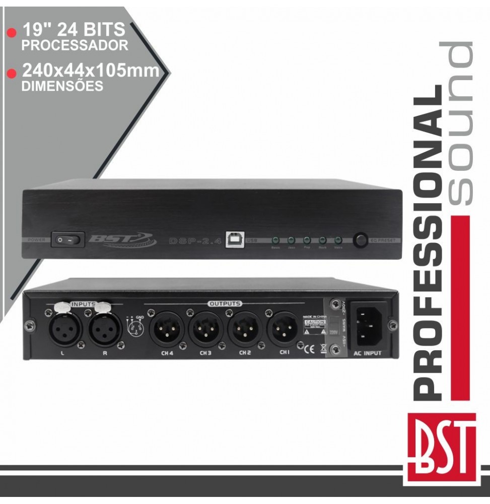 Processador De Áudio Digital 19 24 Bits Usb  Bst - Voltagem.pt