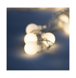 Grinalda 100 Led Branco Quente Bolas Decorativas 10M - Voltagem.pt