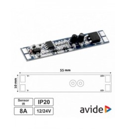 Controlador Mini Com Sensor Ir Para Fita Leds 12/24V 8A  Avide - Voltagem.pt