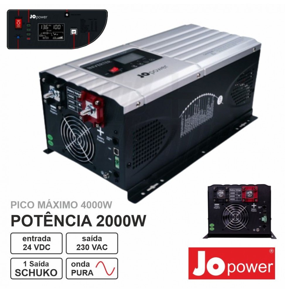 Conversor 24V230V 2000W Onda Pura  Jopower - Voltagem.pt