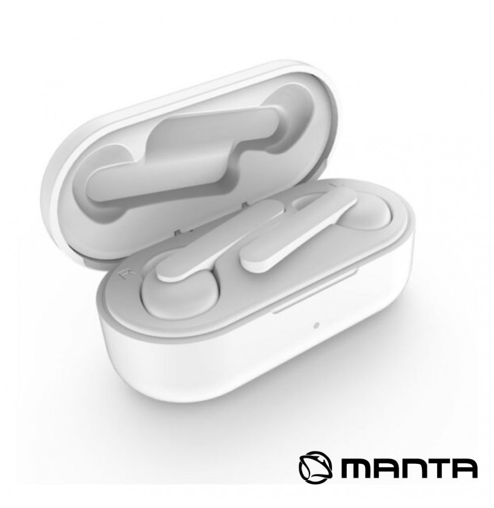 Auscultadores Earbuds Bluetooth Tws Branco  Manta - Voltagem.pt