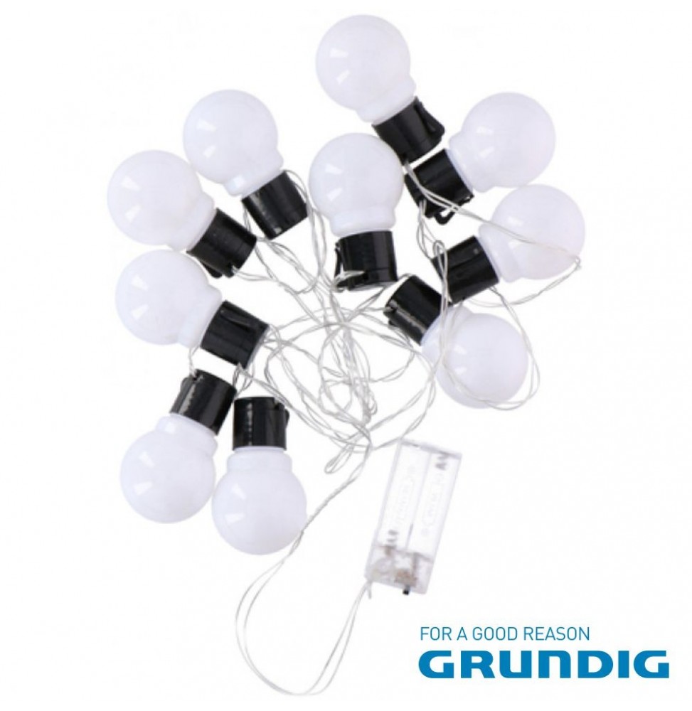 Corrente De Iluminação Com 10 Lâmpadas Brancas 1.8M  Grundig - Voltagem.pt