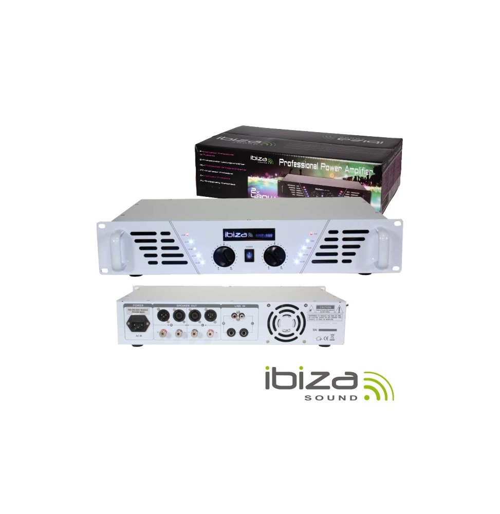 Amplificador Áudio 19 2X480W Branco  Ibiza - Voltagem.pt