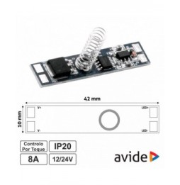 Controlador Mini Sensor Touch Para Fita Led 12/24V 8A  Avide - Voltagem.pt