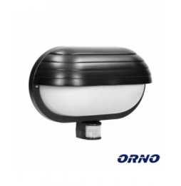 Aplique Oval Com Sensor Movimentos Pir E27 Ip44 Preto  Orno - Voltagem.pt