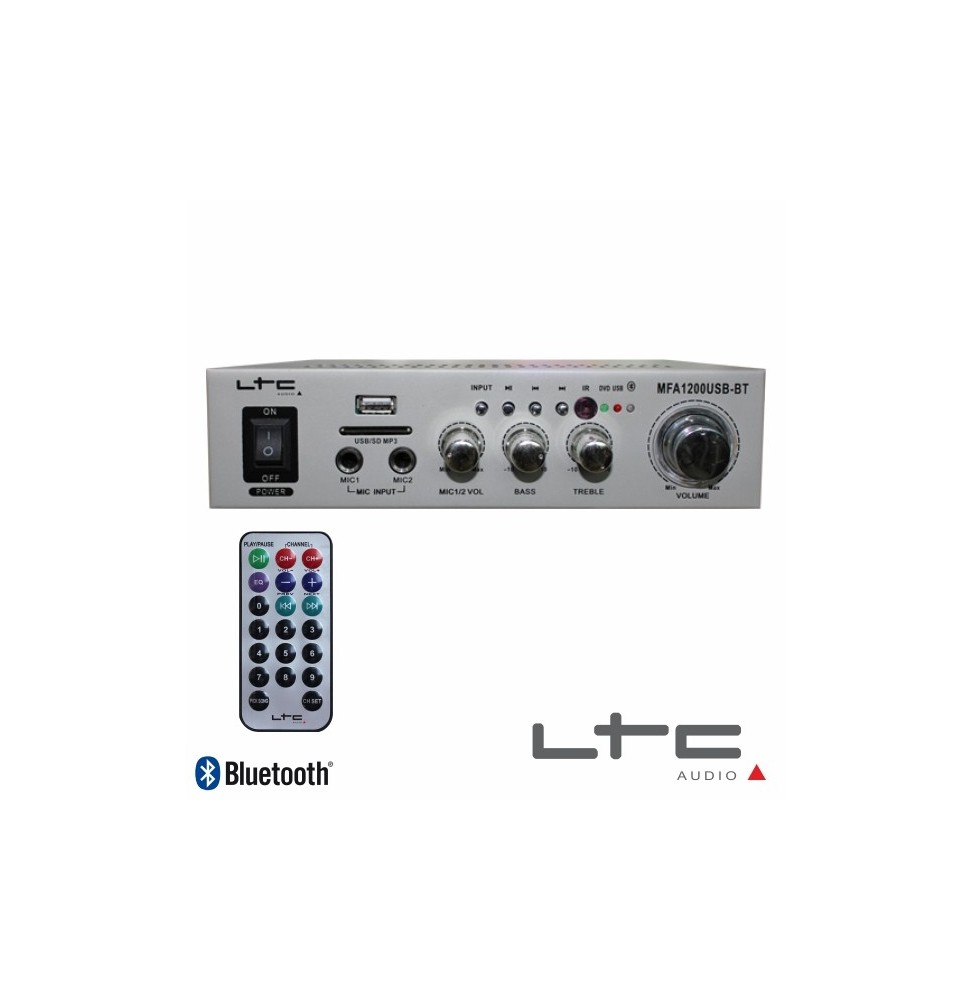 Amplificador Karaoke 2X50W 816 Ohm 220V/12V Usb/Bt  Ltc - Voltagem.pt