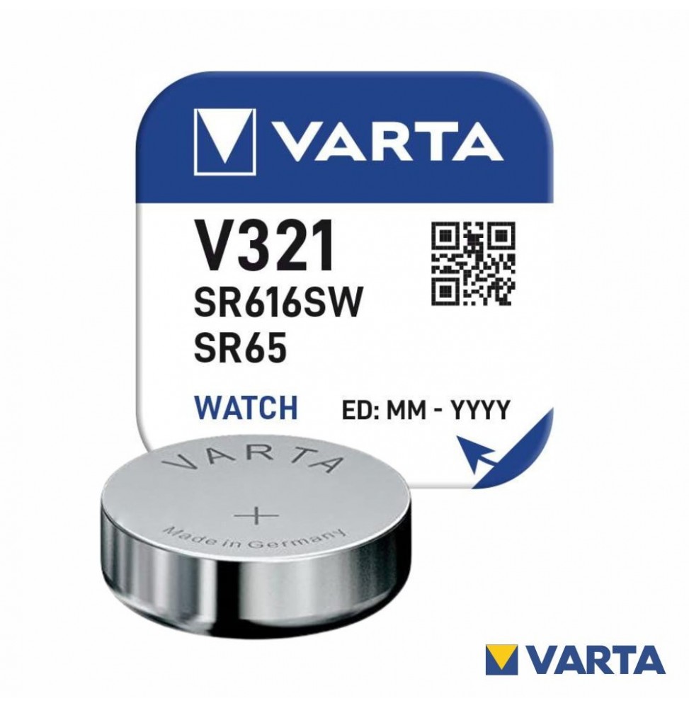 Pilha Óxido Prata Botão V321/Sr616Sw/Sr65 1.55V  Varta - Voltagem.pt