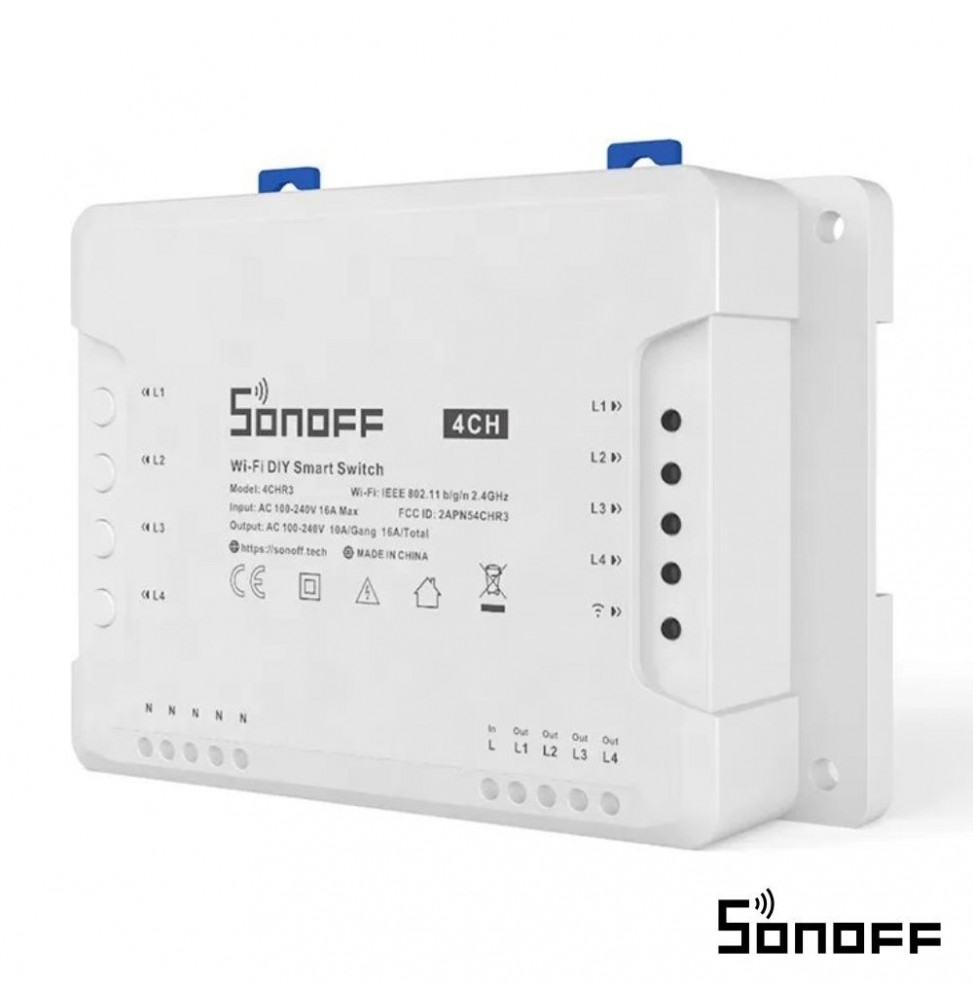 Módulo 4 Interruptores Inteligentes Wifi 4Chr3  Sonoff - Voltagem.pt