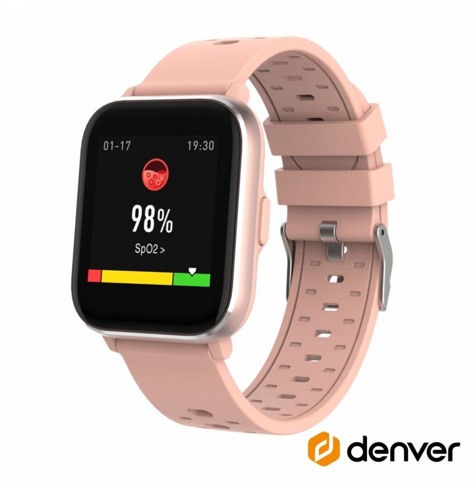 Smartwatch Multifunções Para Android Ios Rosa Tuya  Denver - Voltagem.pt