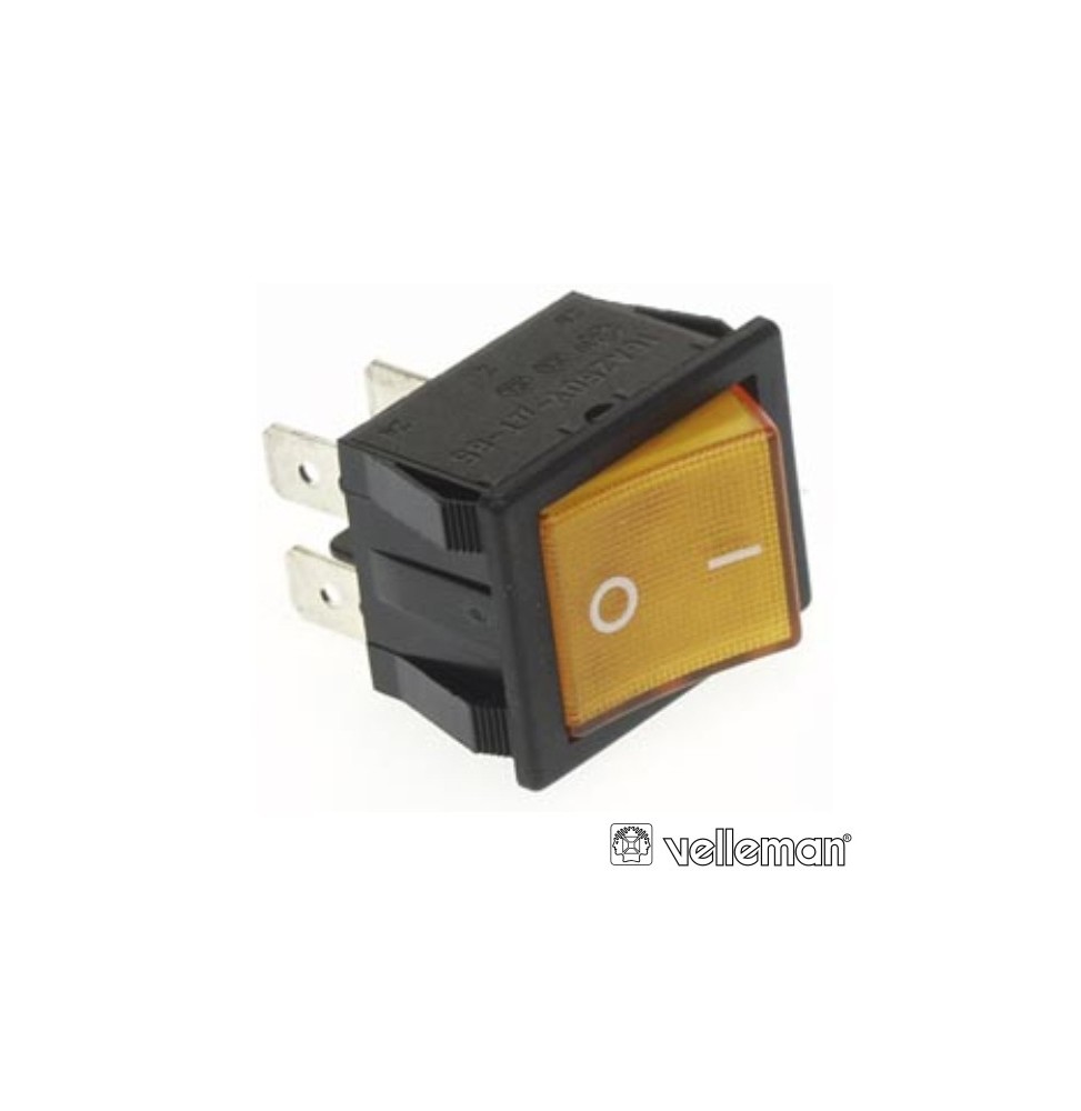 Interruptor Basculante Com Luz 10A250V Dpst Onoff  Velleman - Voltagem.pt