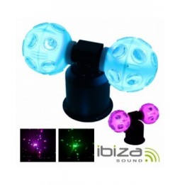 Projetor Luz Com 2 Bolas Rotativas 4 Leds Rgb 9W  Ibiza - Voltagem.pt